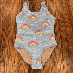 Kids Rainbow Sequin One Piece Swimsuit